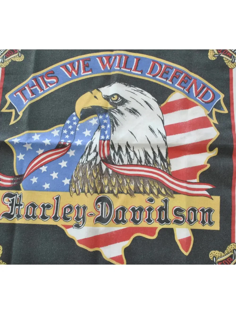 Vintage Harley Davidson 90s Motorcycle Black USA Bandana